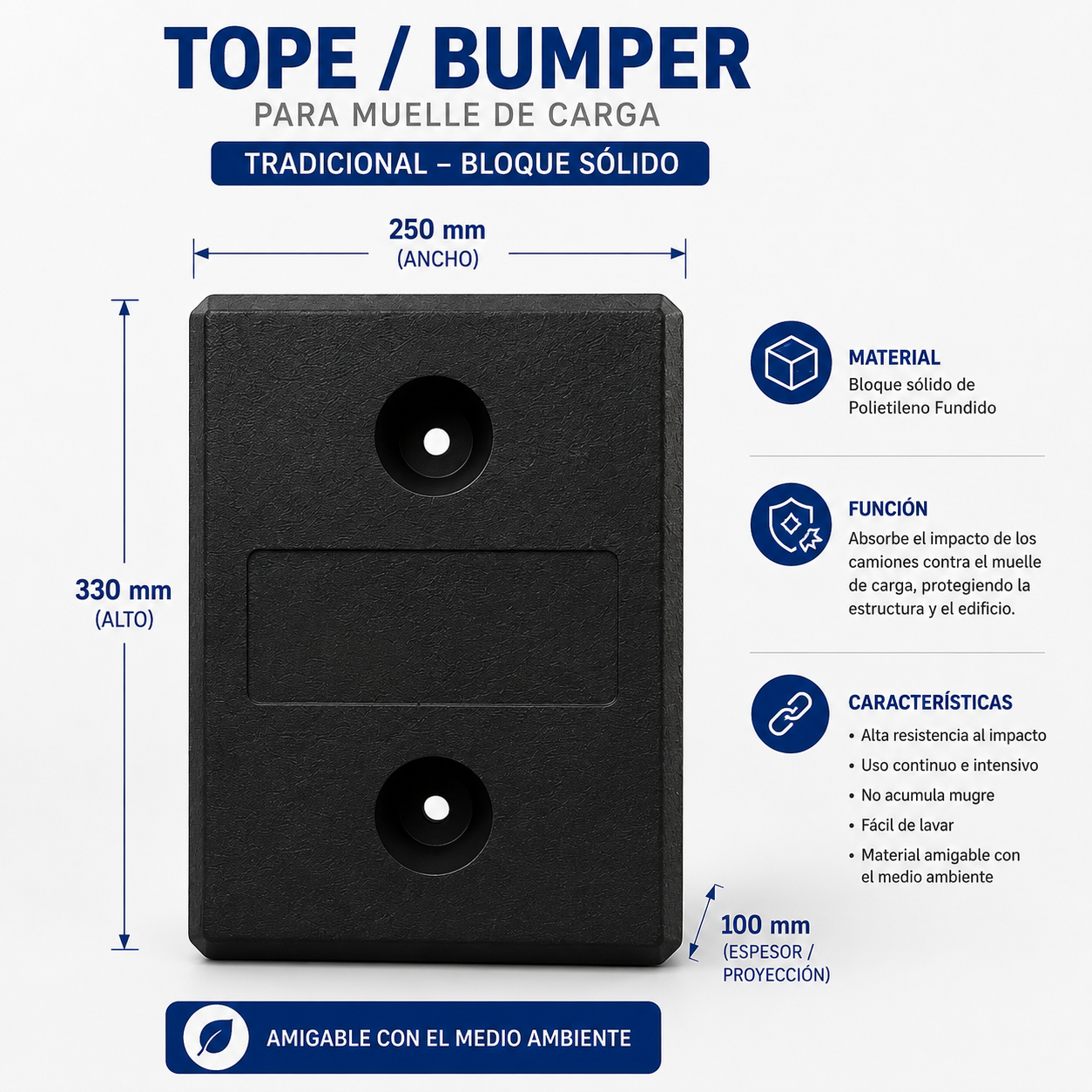 TOPE PARA MUELLE DE CARGA